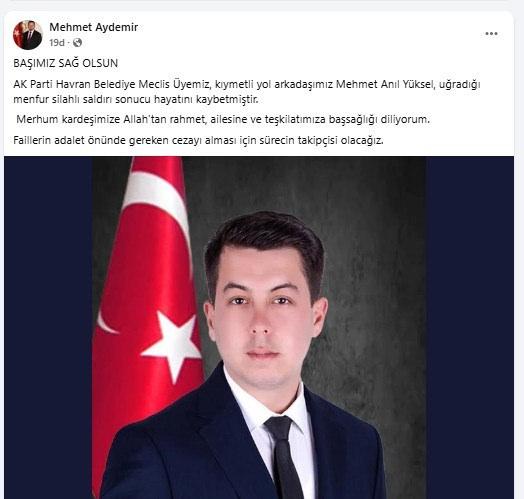 Son dakika: AK Partili Meclis Üyesi Mehmet Anıl Yüksel silahlı saldırıda öldürüldü!