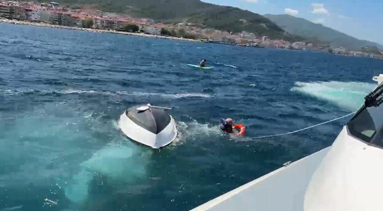Teknesi alabora olan kişiyi Sahil Güvenlik ekipleri kurtardı
